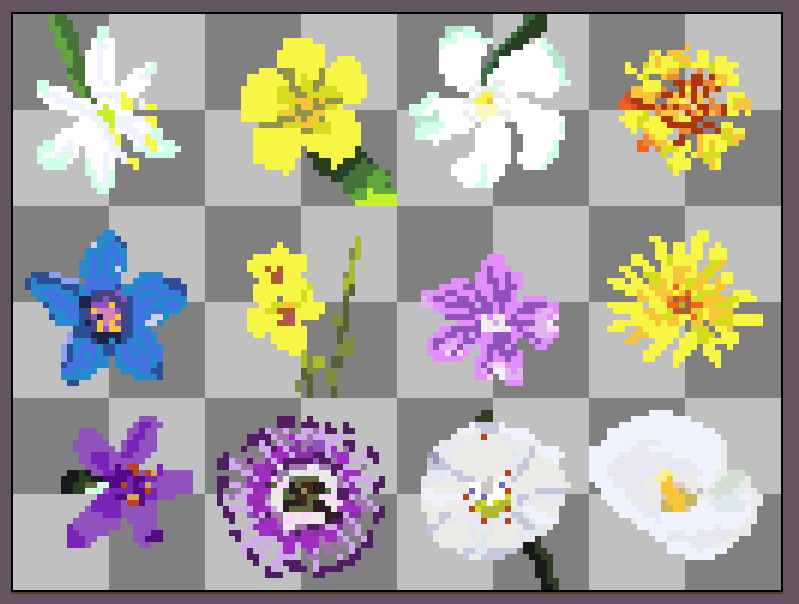 pixel art flowers