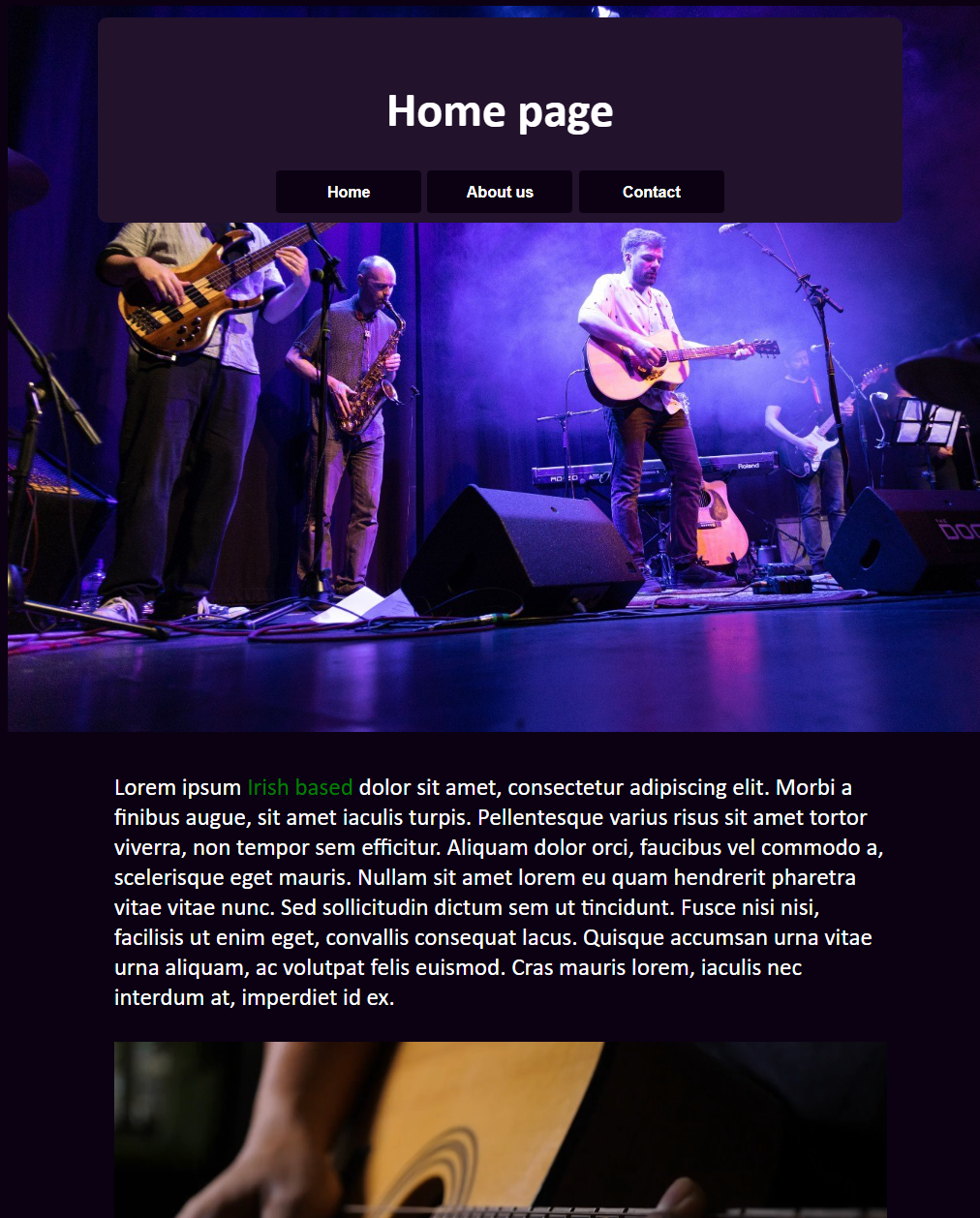 website for setu to promote a band